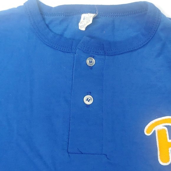 NEW Univ of Pitt Panthers BIKE Single Stitch Men L T Shirt Henley Blue READ NWOT - Picture 3 of 9